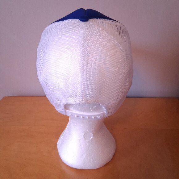 Vintage 1980s Made in Taiwan Quebec Blue & White Trucker Hat Snapback - Picture 4 of 11